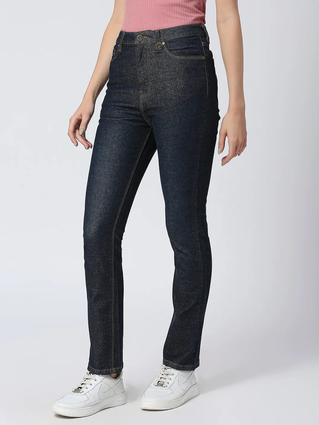 Being Human Clothing Women Slim Straight High Rise Fit Denim-Dark Indigo