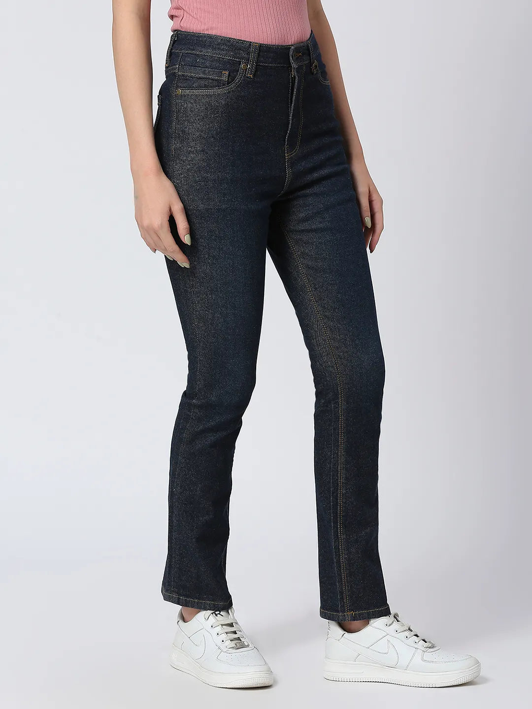Being Human Clothing Women Slim Straight High Rise Fit Denim-Dark Indigo