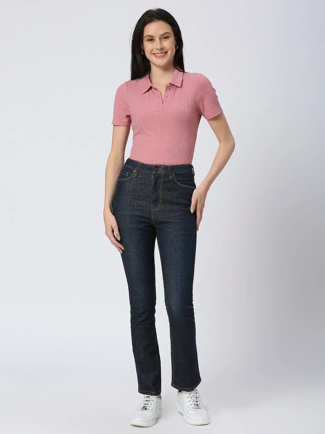 Being Human Clothing Women Slim Straight High Rise Fit Denim-Dark Indigo