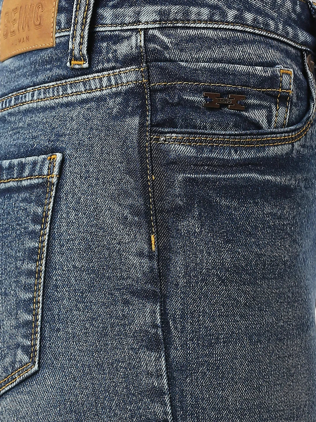 Being Human Clothing Women Slim Straight High Rise Fit Denim-Dark Blue