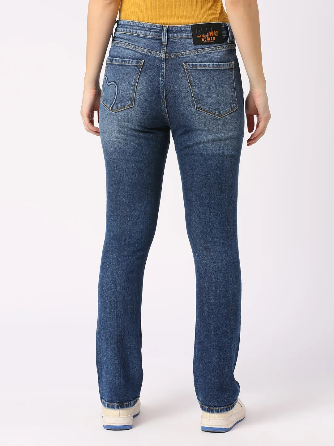 Being Human Clothing Women Slim Straight High Rise Fit Denim-Mid Blue