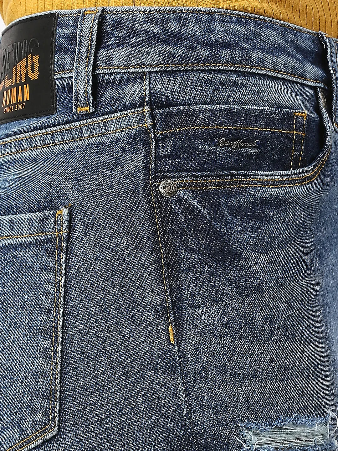 Being Human Clothing Women Slim Straight High Rise Fit Denim-Mid Blue