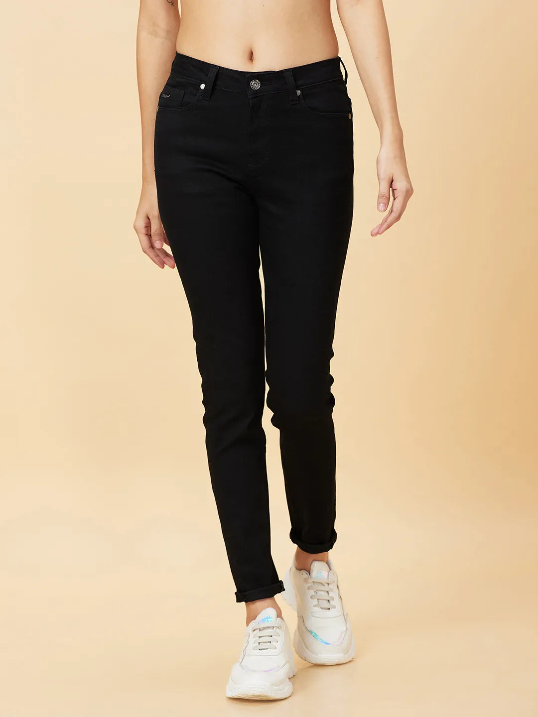 Being Human Clothing Denim Womens Raw Black