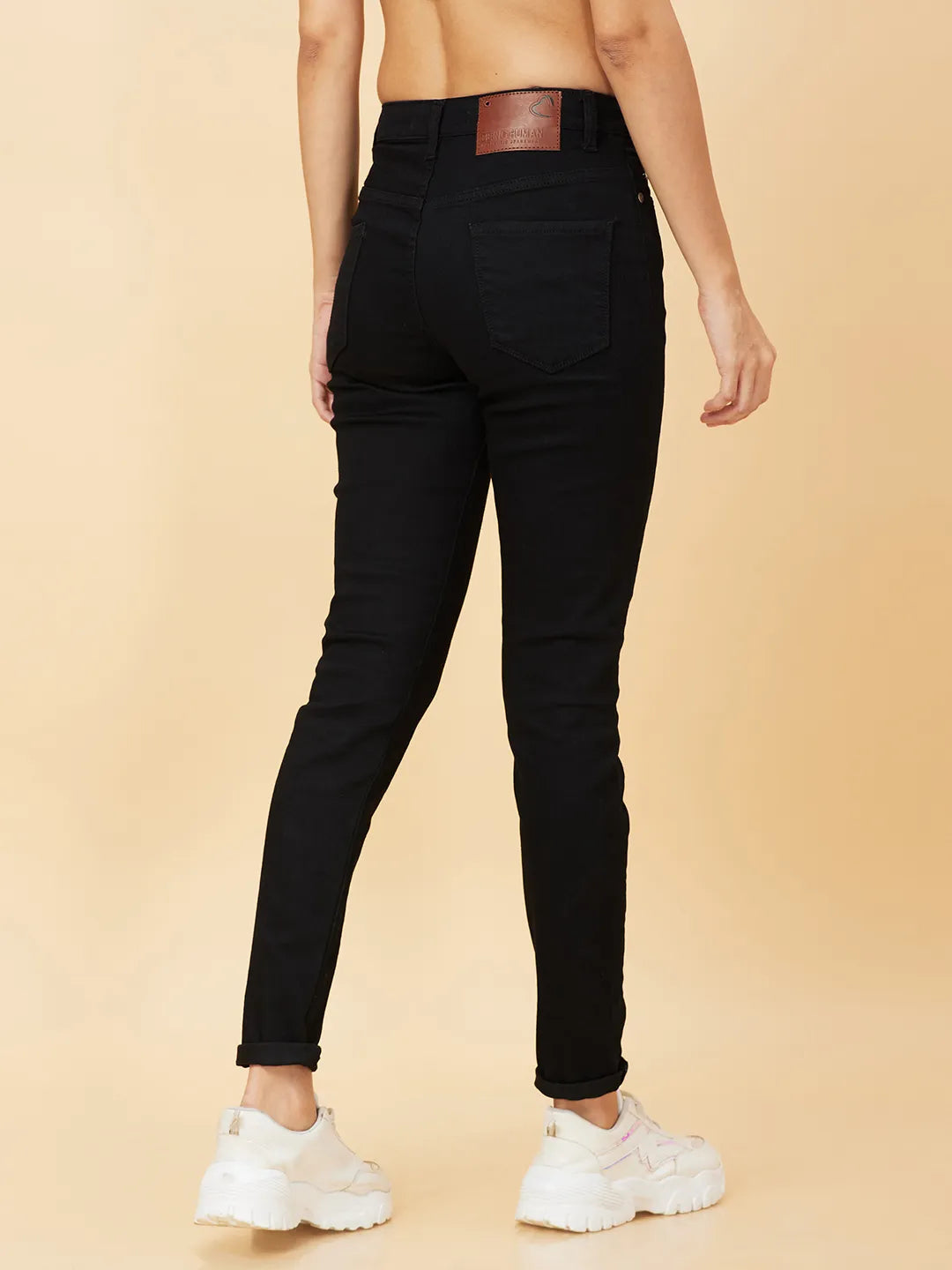 Being Human Clothing Denim Womens Raw Black