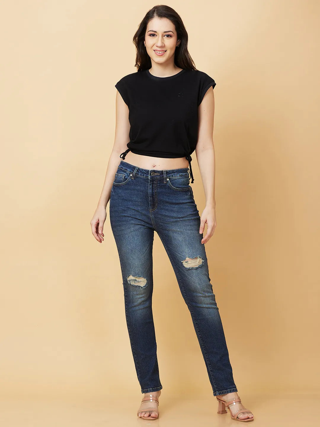 Being Human Clothing Womens-Bottom Denim Dark Blue
