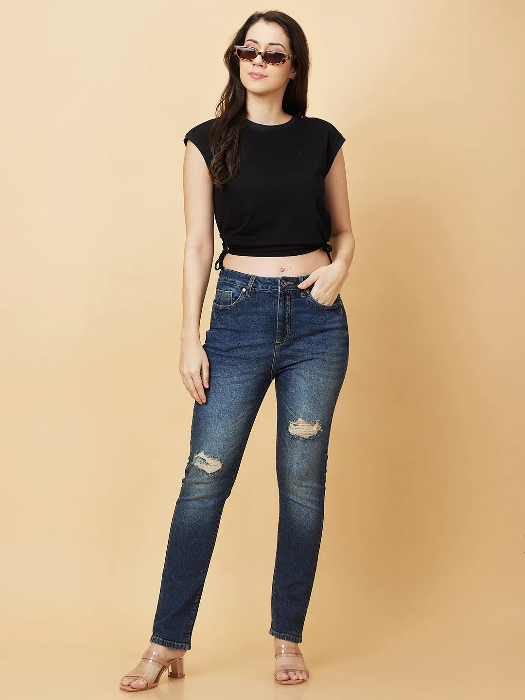 Being Human Clothing Womens-Bottom Denim Dark Blue