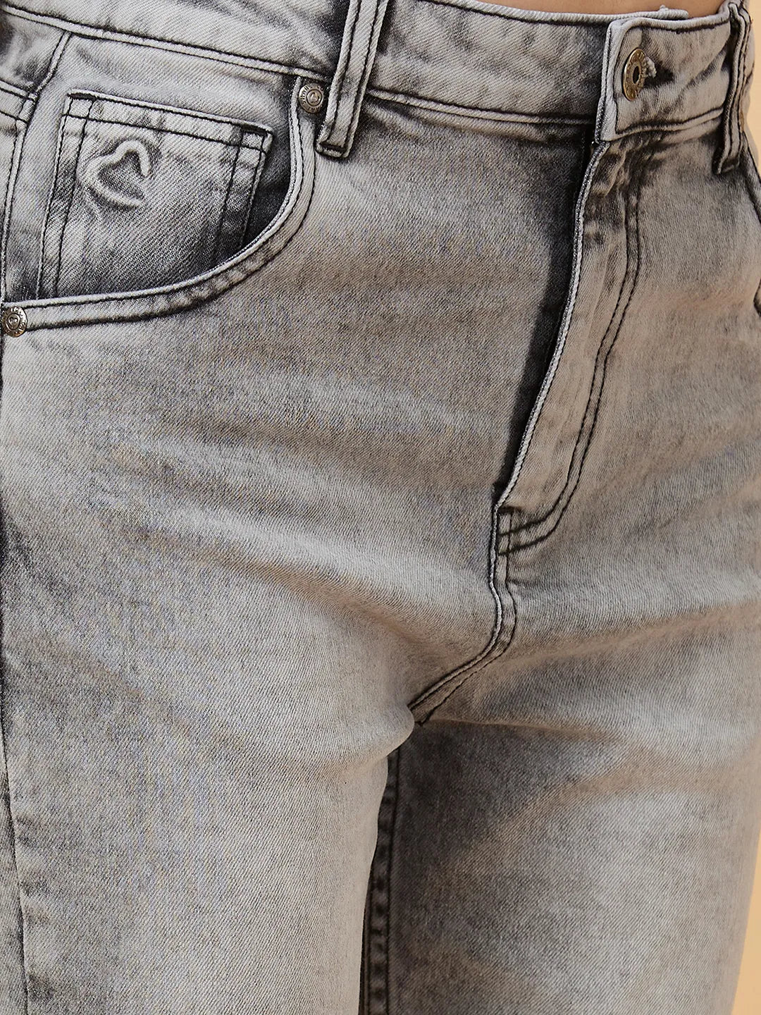 Being Human Clothing Womens-Bottom Denim Grey Wash