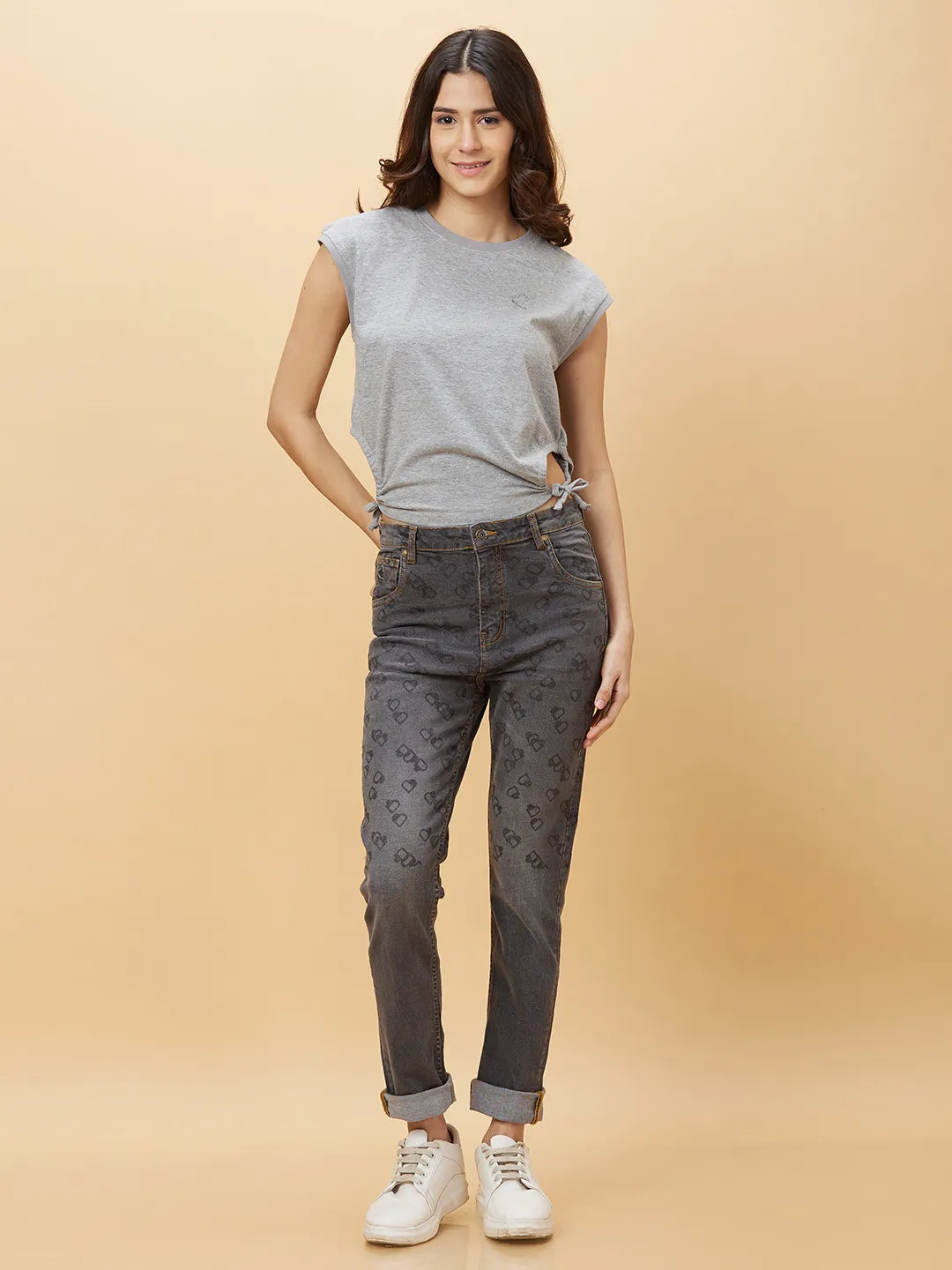 Being Human Clothing Womens-Bottom Denim Charcoal