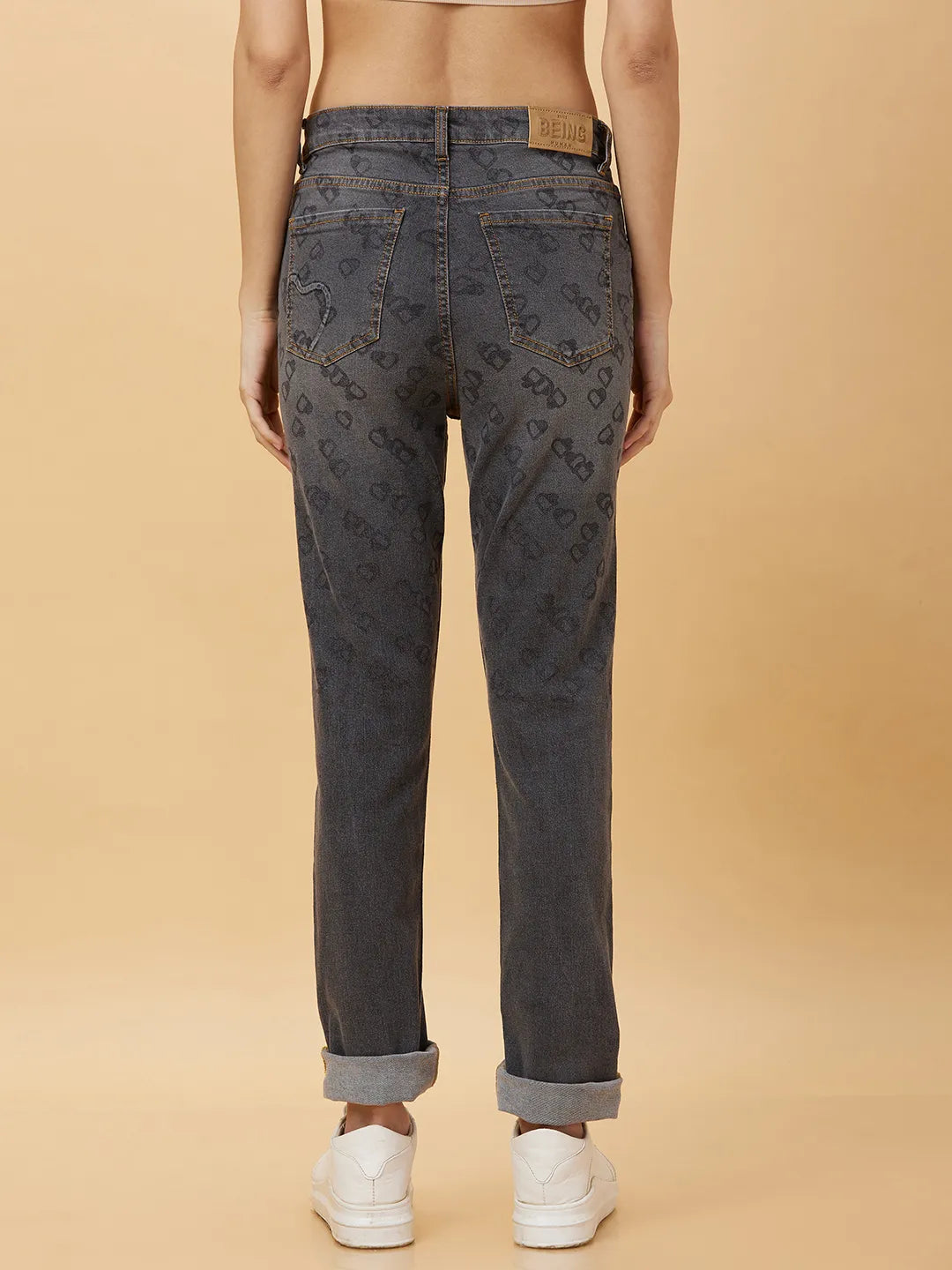 Being Human Clothing Womens-Bottom Denim Charcoal