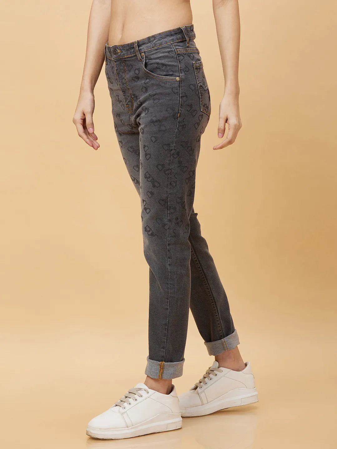 Being Human Clothing Womens-Bottom Denim Charcoal