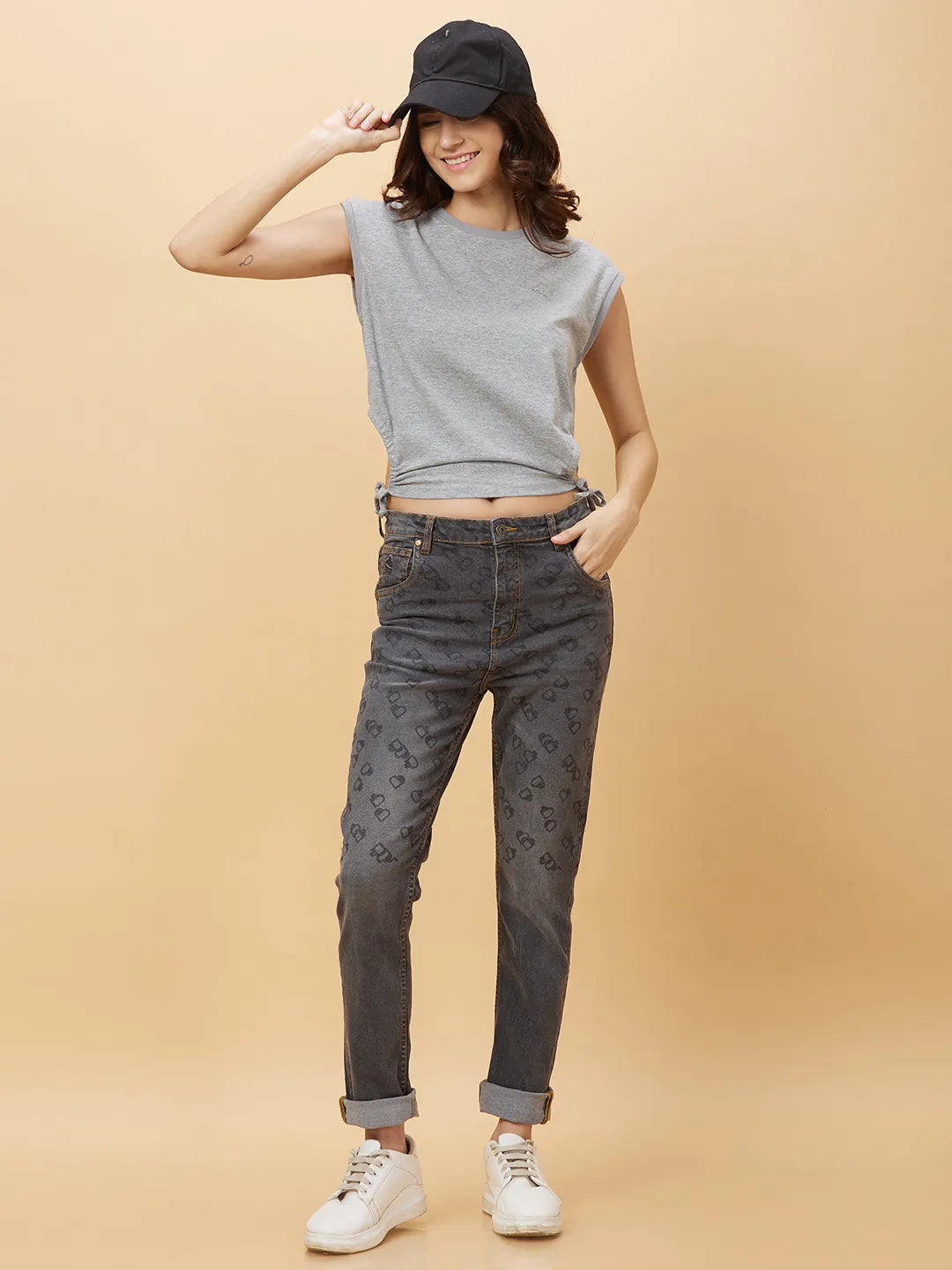 Being Human Clothing Womens-Bottom Denim Charcoal