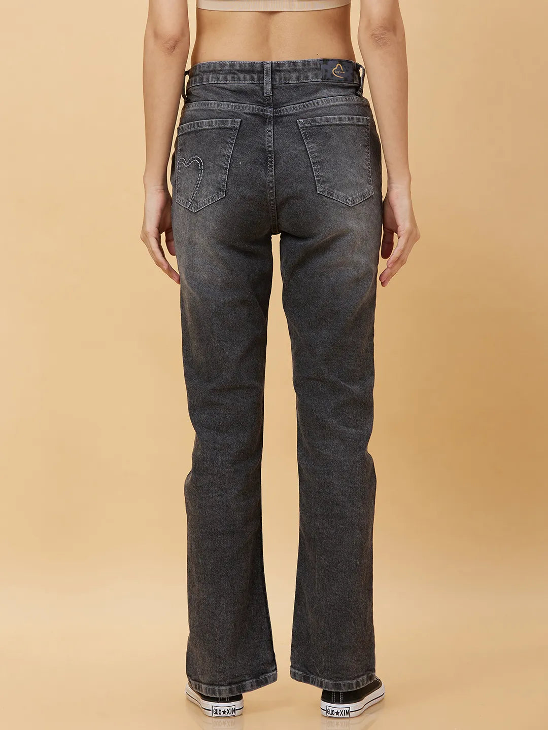 Being Human Clothing Womens-Bottom Denim Charcoal
