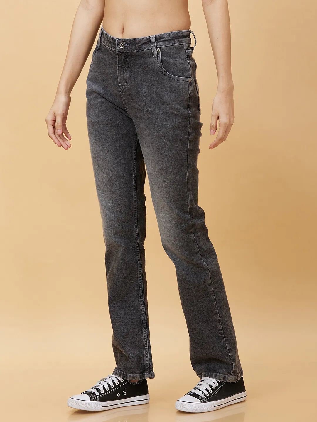 Being Human Clothing Womens-Bottom Denim Charcoal