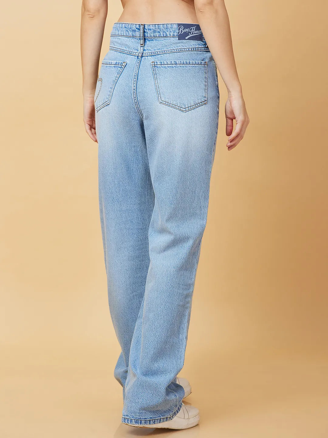 Being Human Clothing Womens-Bottom Denim Light Blue