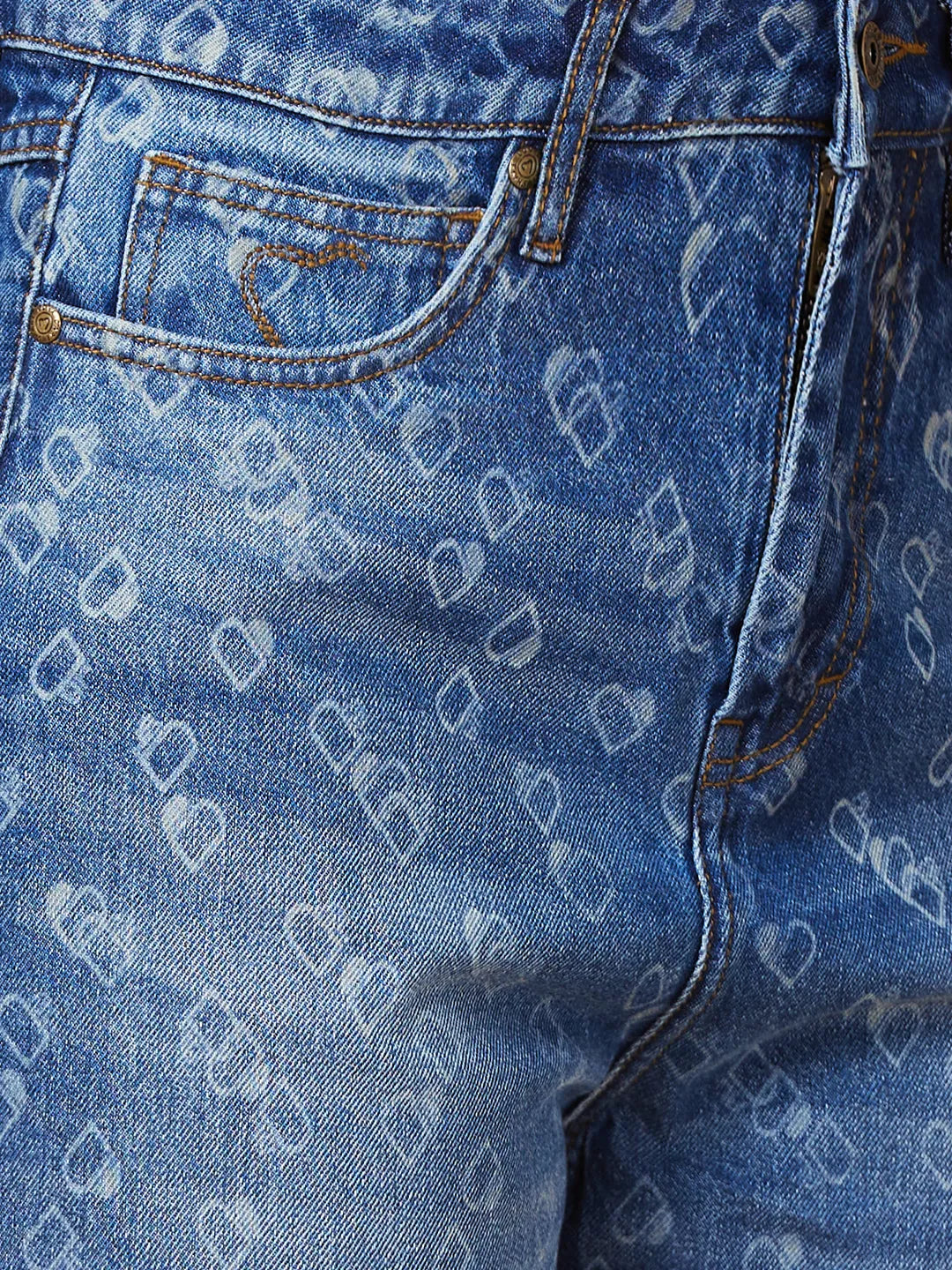 Being Human Clothing Womens-Bottom Denim Mid Blue