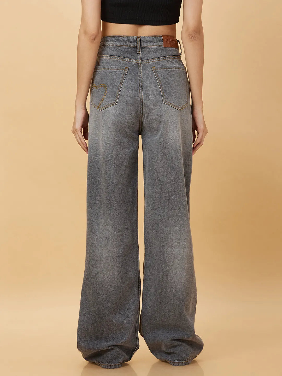 Being Human Clothing Womens-Bottom Denim Grey Wash