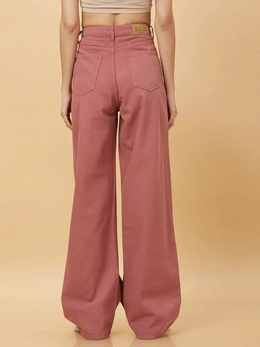 Being Human Clothing Womens-Bottom Denim Rfd Pink Rose