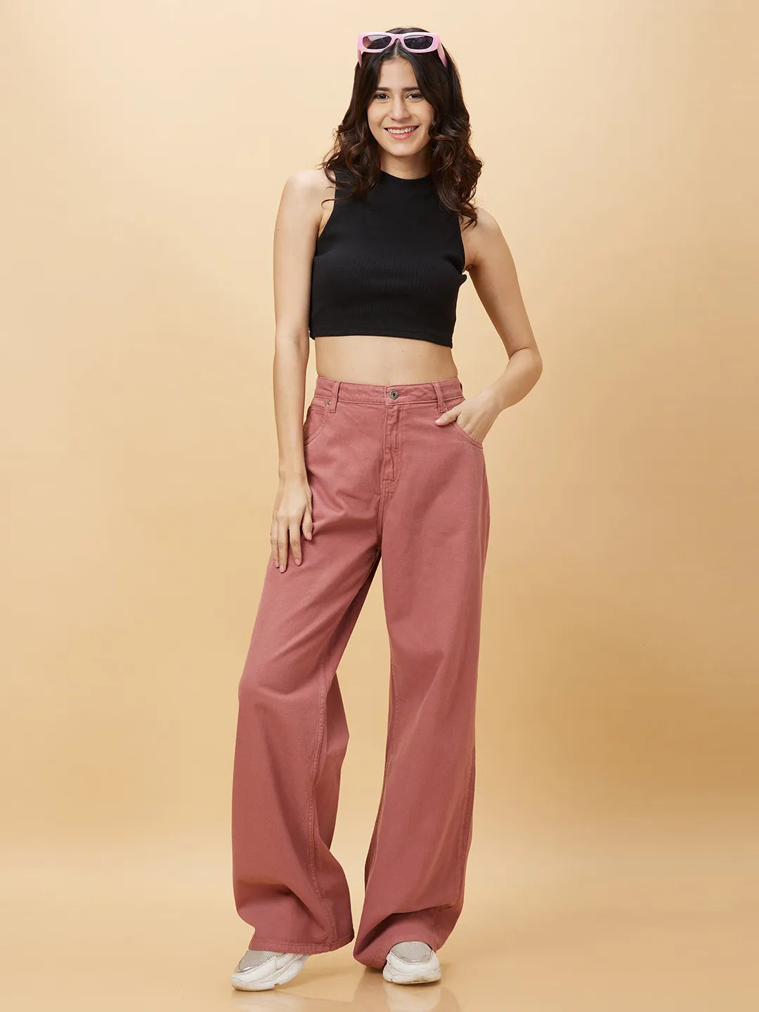 Being Human Clothing Womens-Bottom Denim Rfd Pink Rose