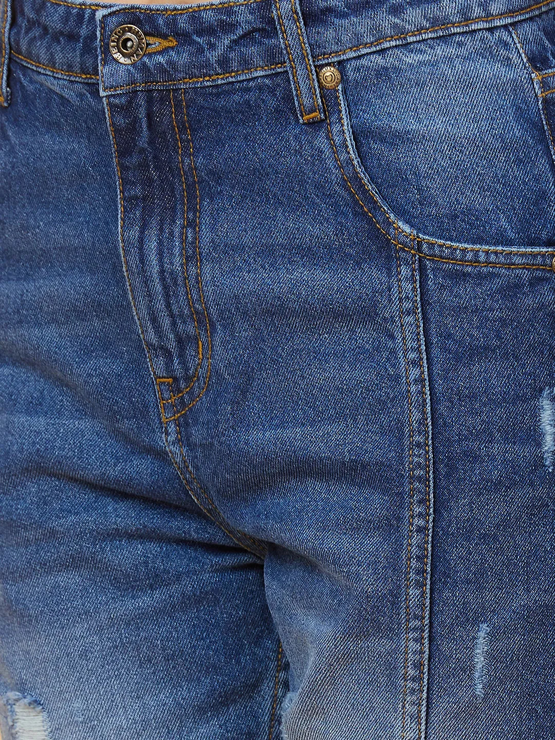 Being Human Clothing Womens-Bottom Denim Mid Blue