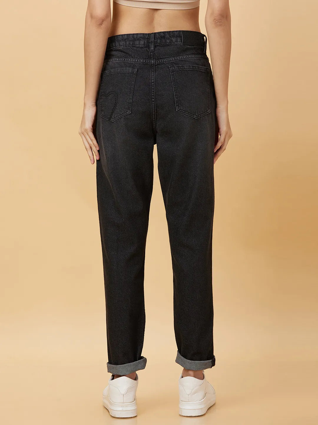 Being Human Clothing Womens-Bottom Denim Black