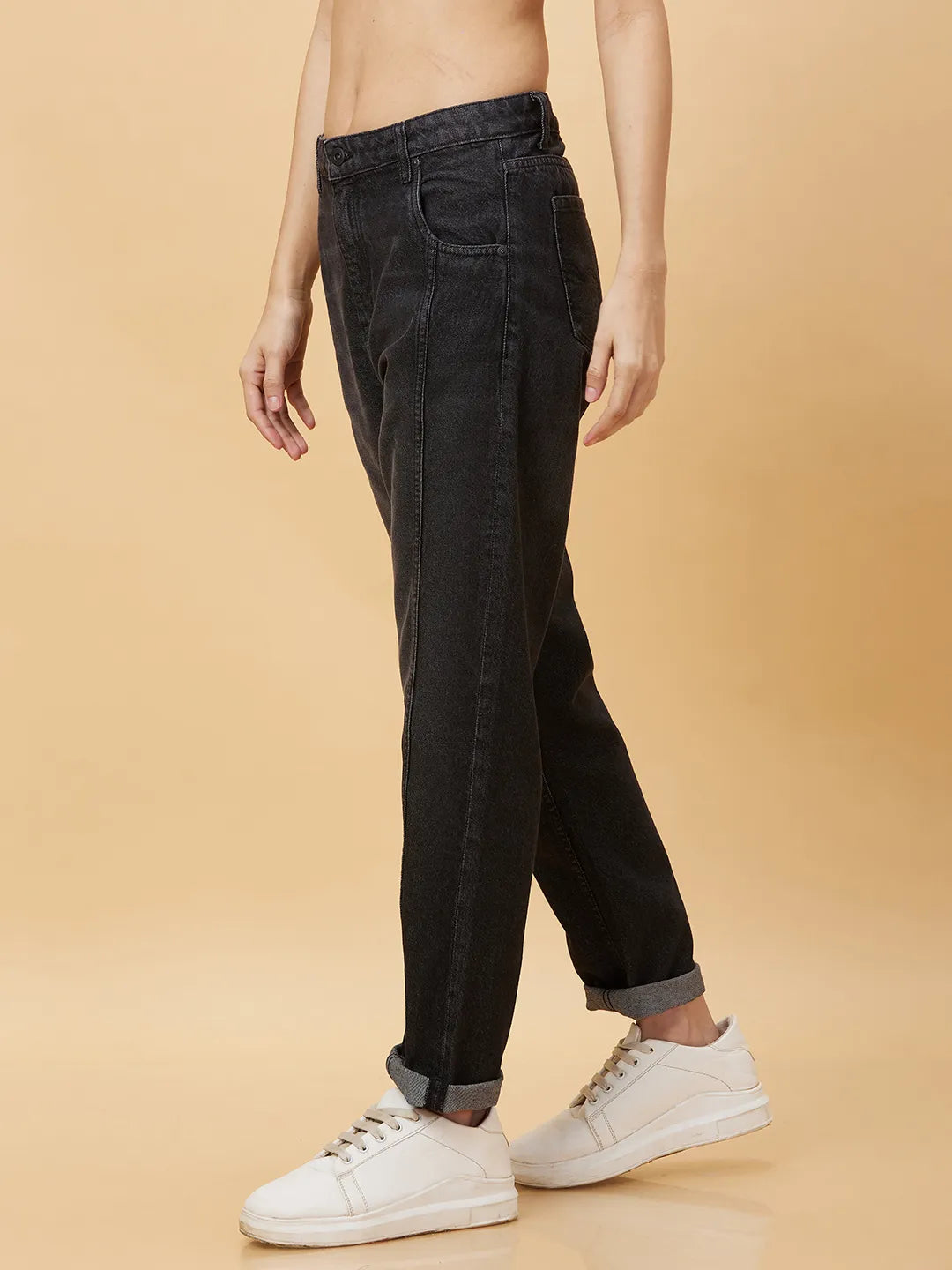 Being Human Clothing Womens-Bottom Denim Black