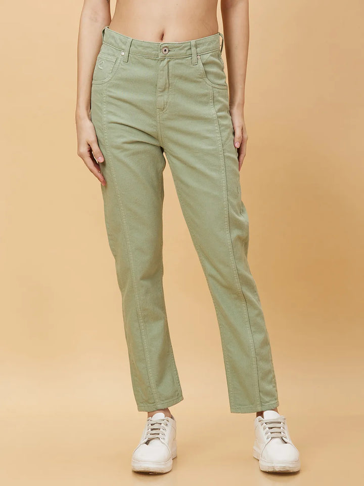 Olive Green Boyfriend Fit Women's Denim By Being Human Clothing