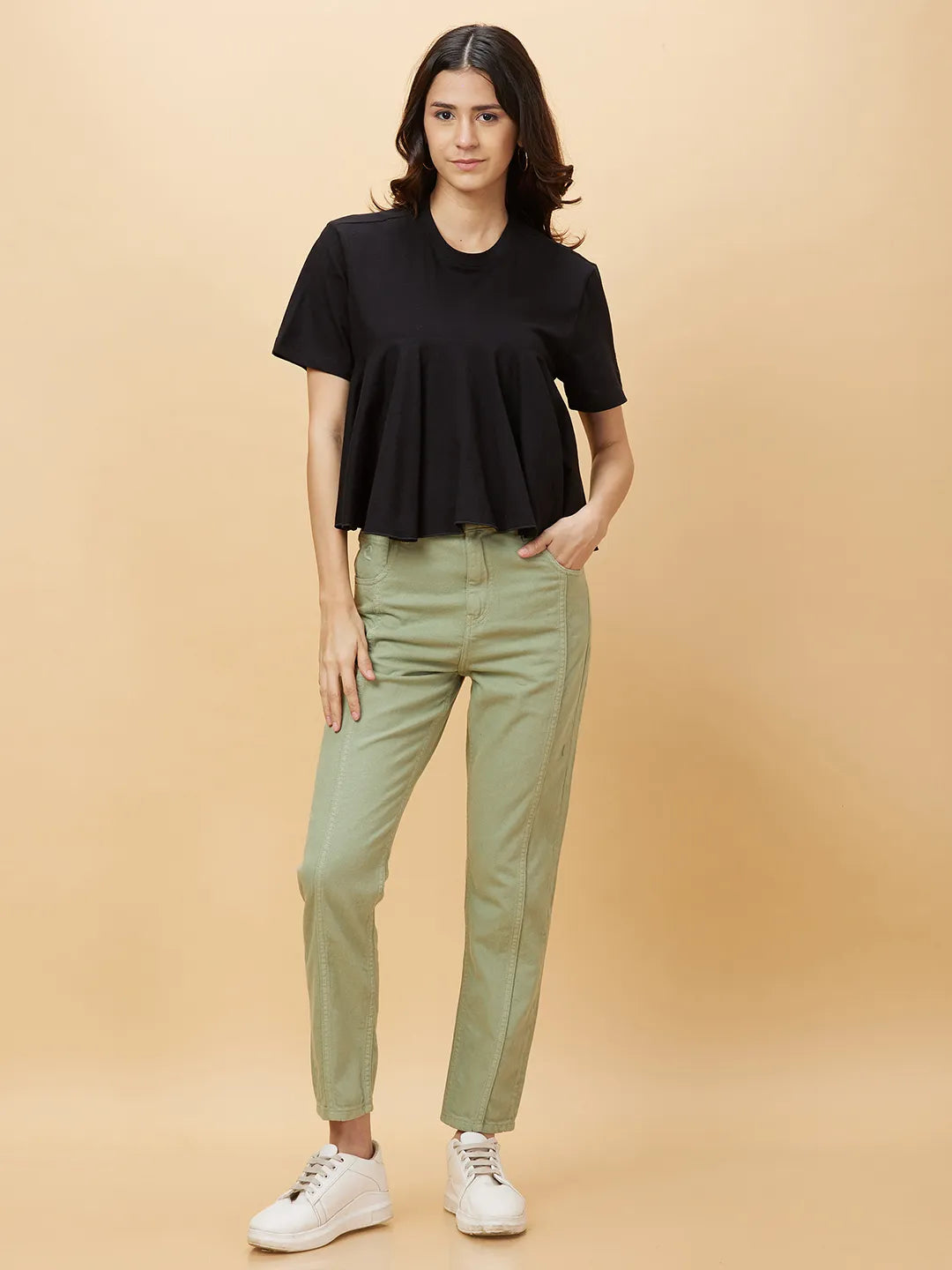 Being Human Clothing Womens-Bottom Denim Rfd Moss Green