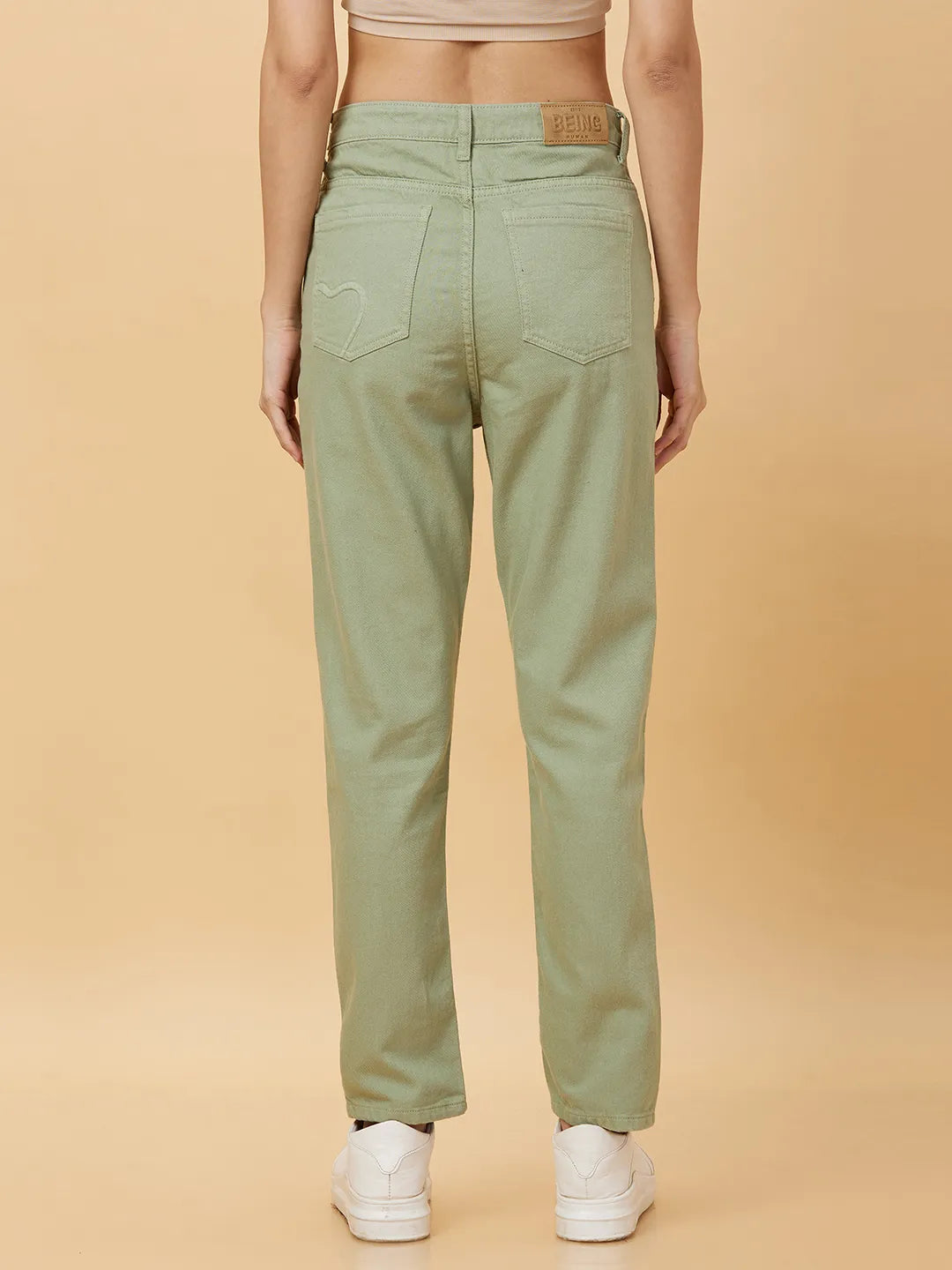 Being Human Clothing Womens-Bottom Denim Rfd Moss Green