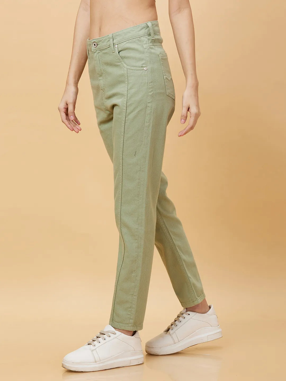 Being Human Clothing Womens-Bottom Denim Rfd Moss Green