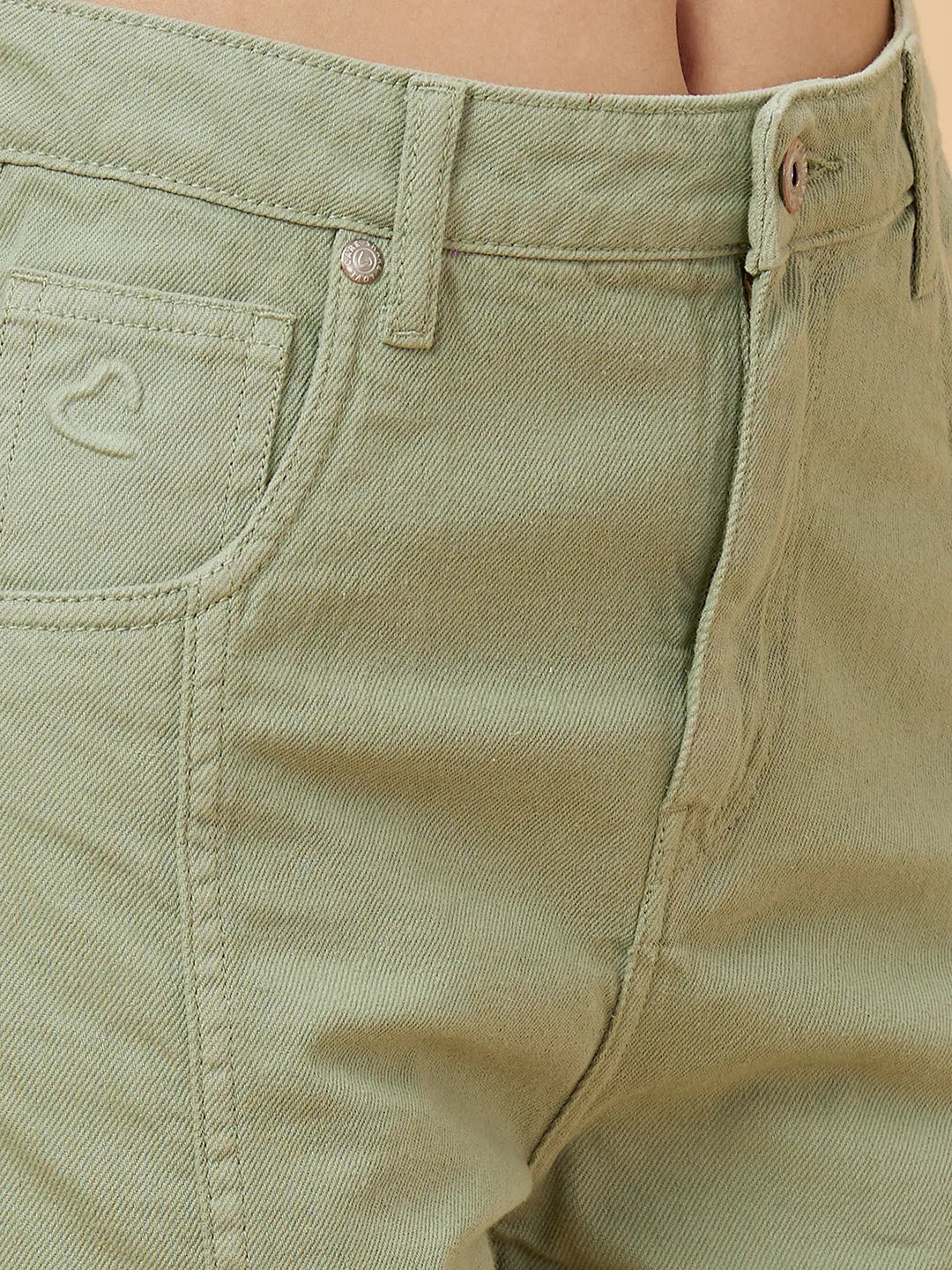 Being Human Clothing Womens-Bottom Denim Rfd Moss Green