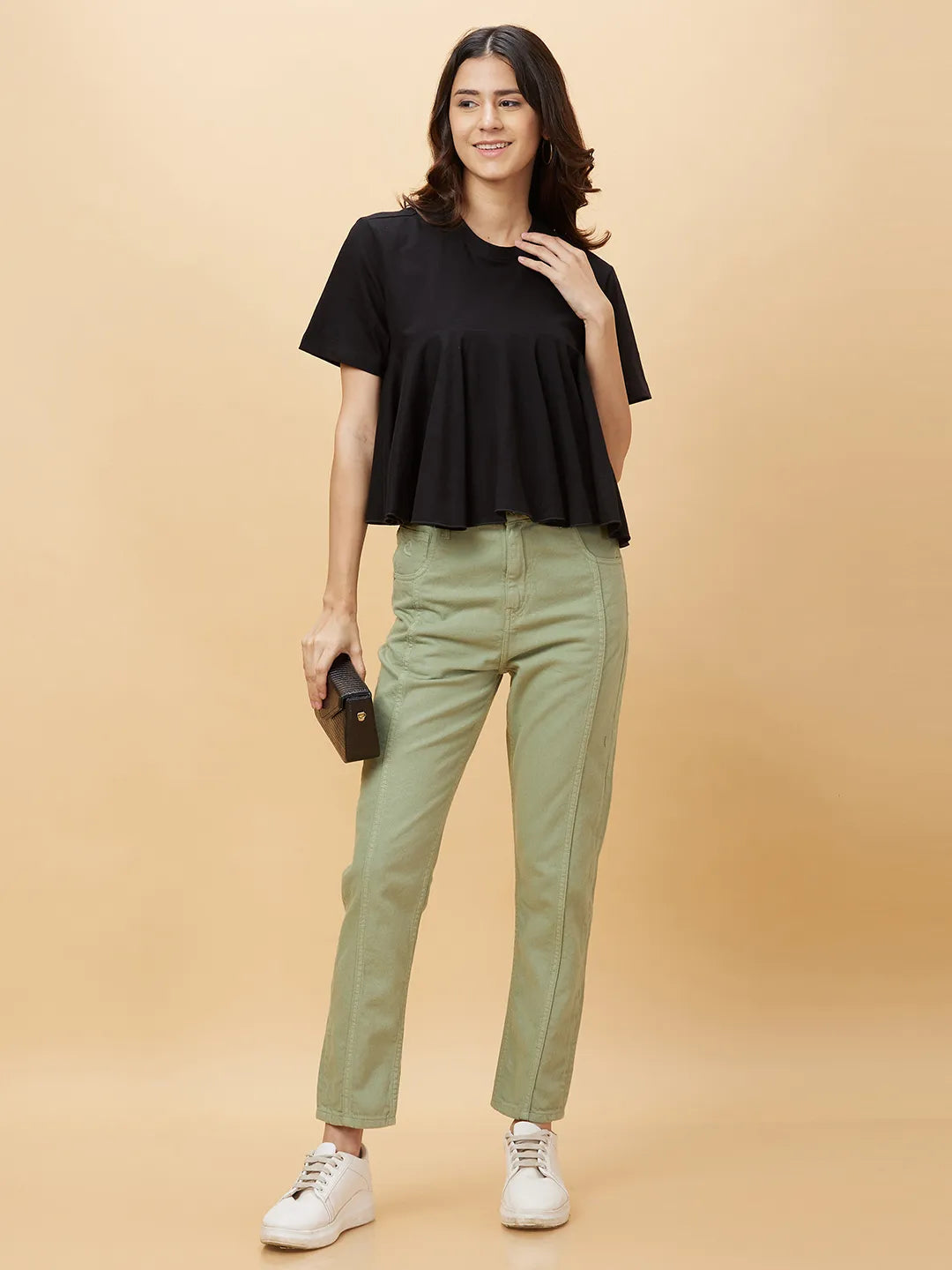 Being Human Clothing Womens-Bottom Denim Rfd Moss Green