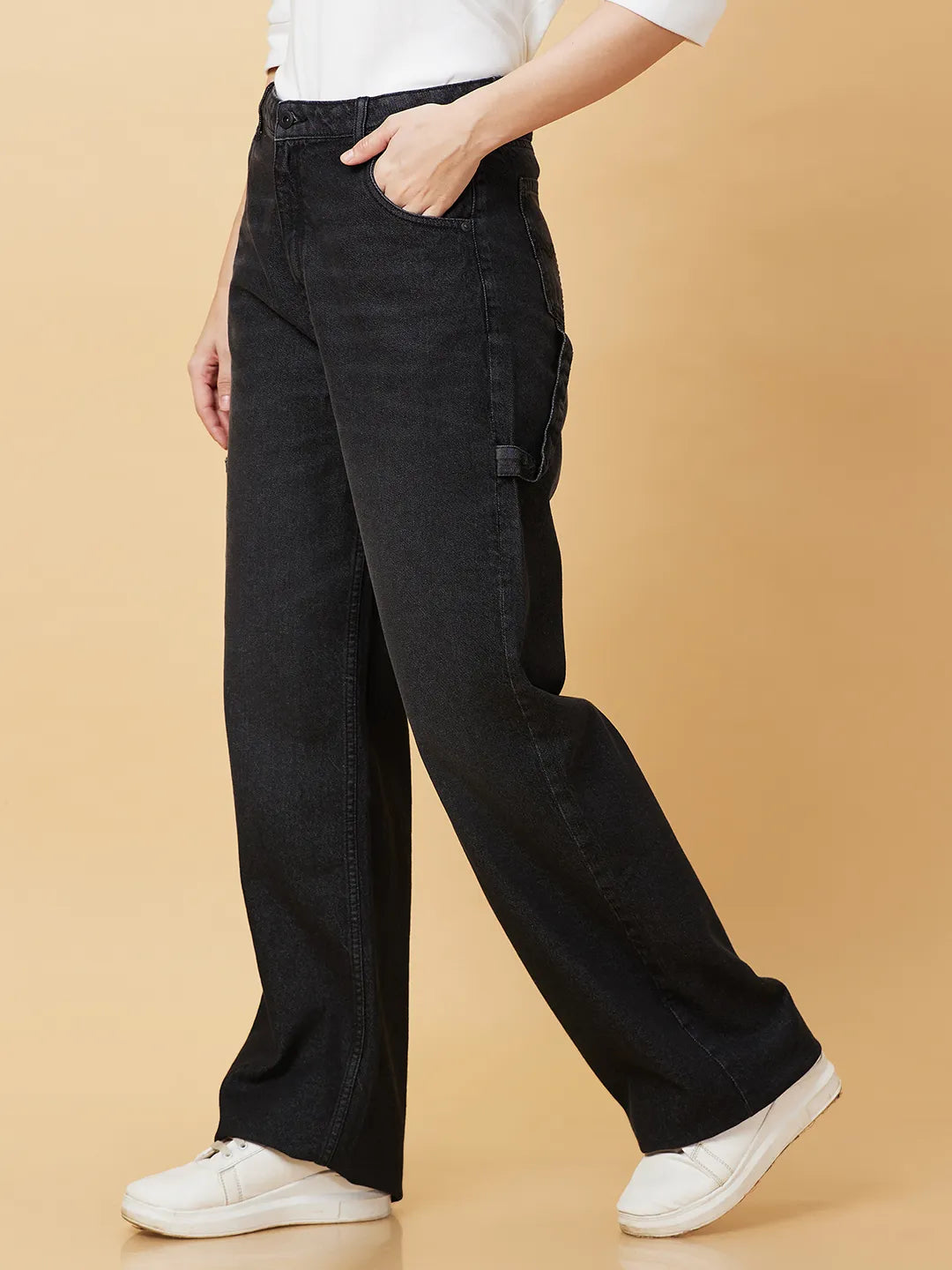 Being Human Clothing Womens-Bottom Denim Black