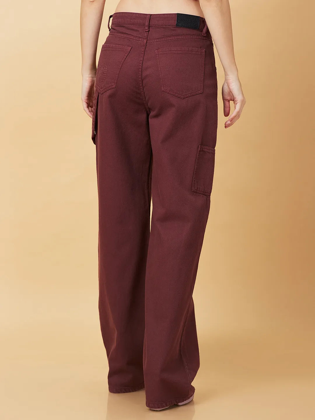 Being Human Clothing Womens-Bottom Denim Wine