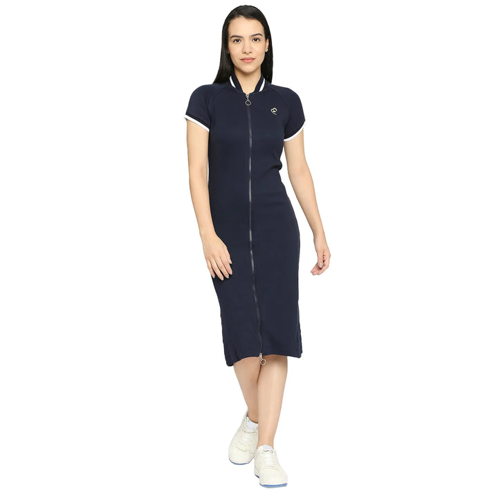 Blue Women's Short Sleeve Cotton Dress By Being Human Clothing