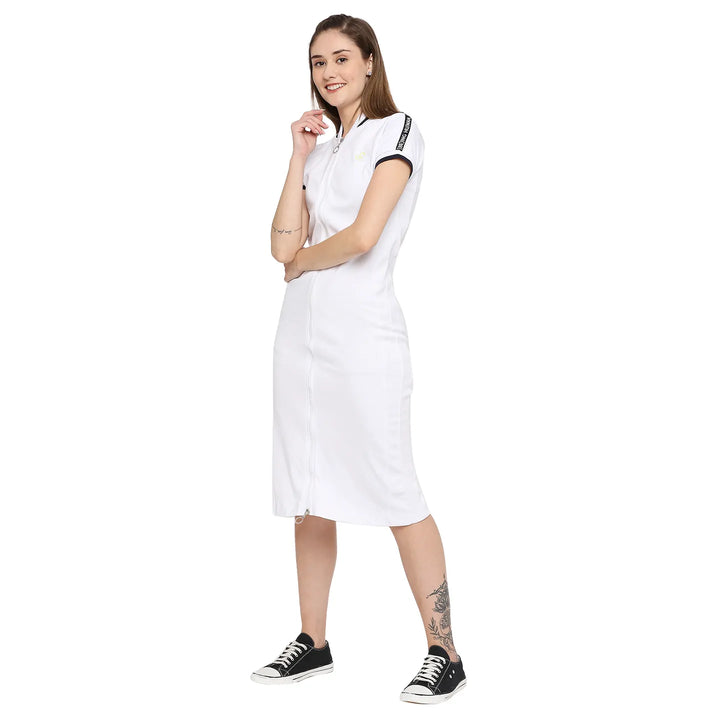 White Women's Cotton Dress By Being Human Clothing