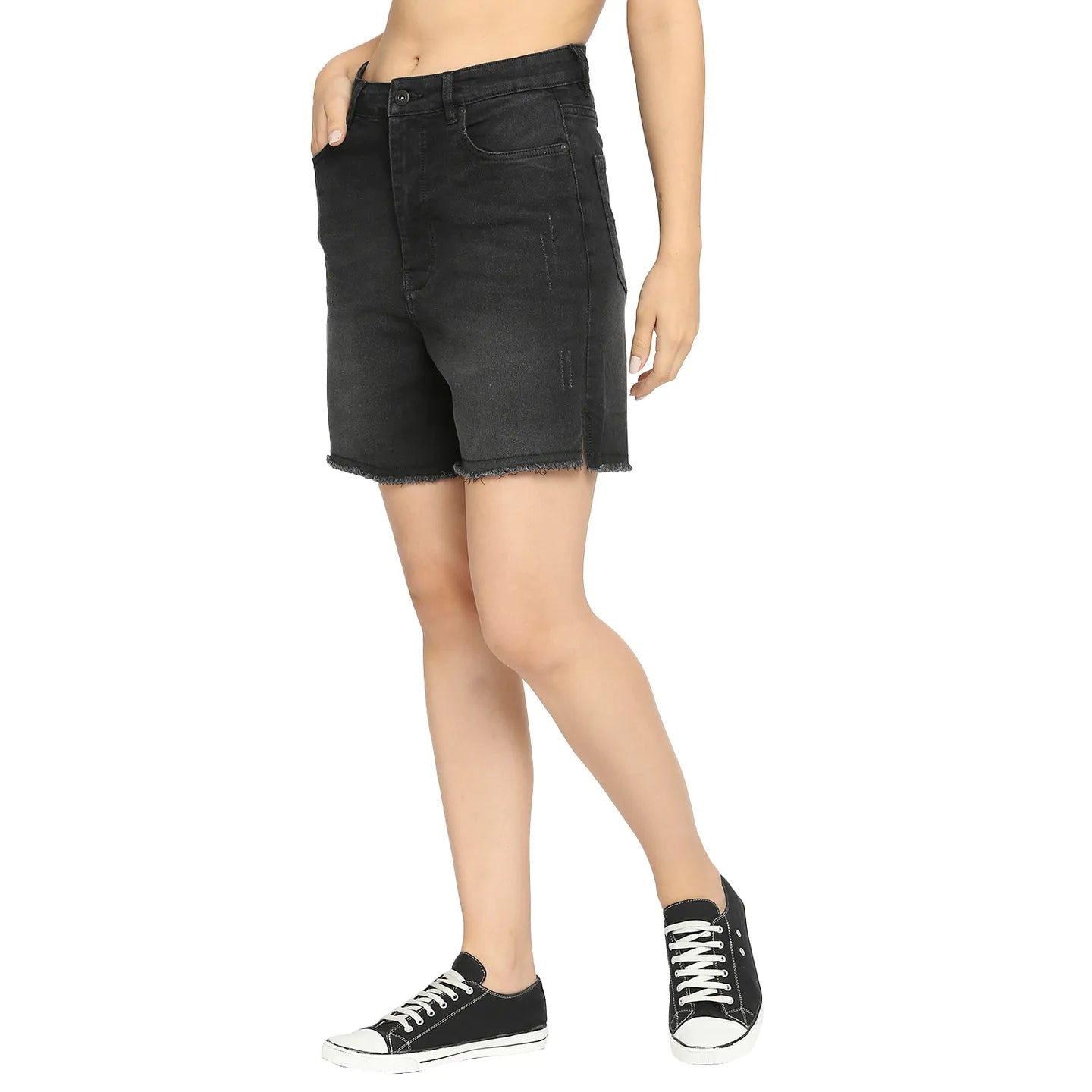 Being Human Clothing Women Regular Fit Shorts-Charcoal