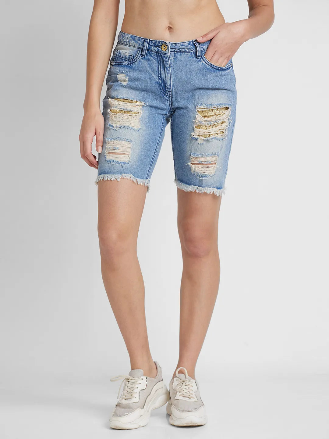 Being Human Clothing Women Regular Fit Shorts-Midnight Blue