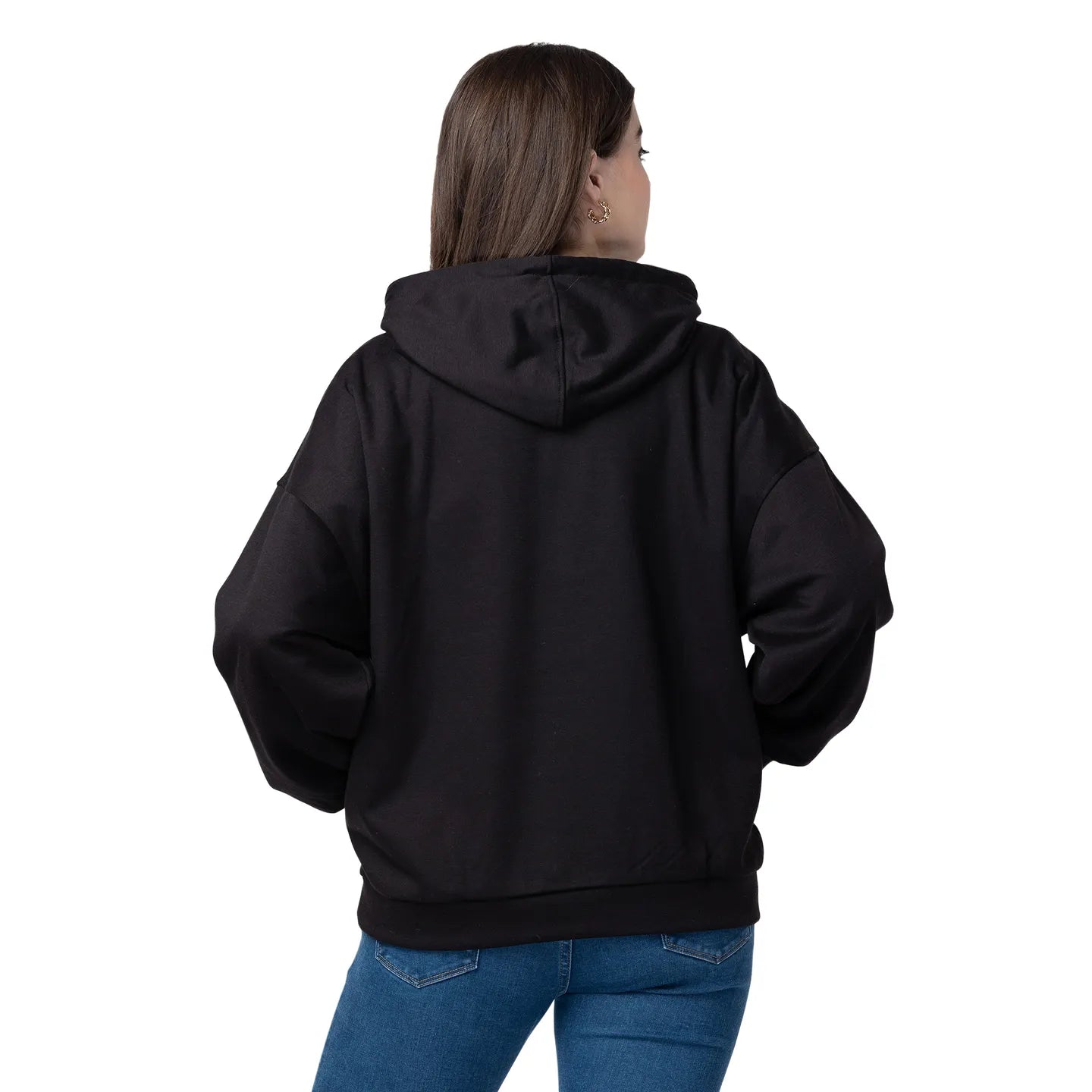 Being Human Clothing Easy Fit Hoodies Women Hooded Hoody-Black