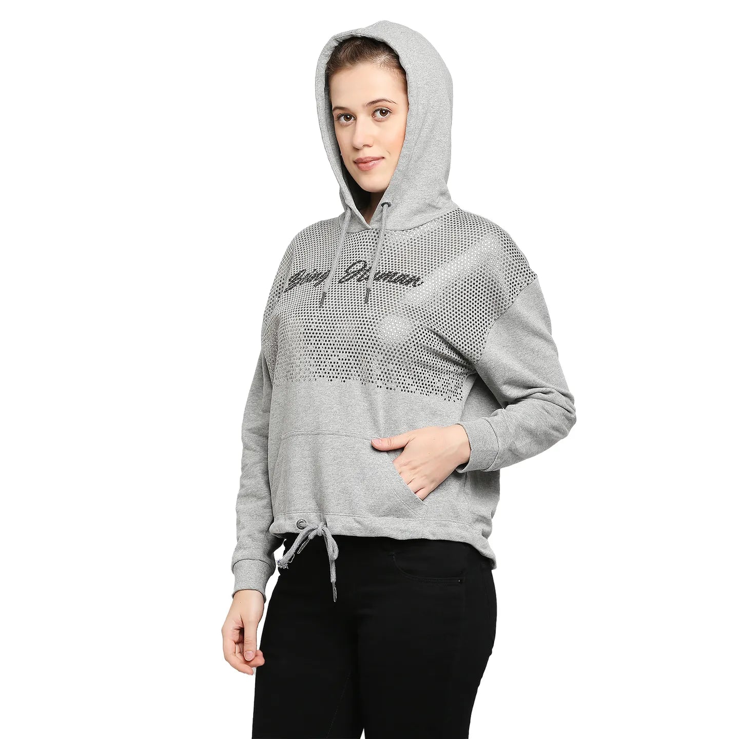 Being Human Clothingwomen Easy Fit Hoody-Grey Melange