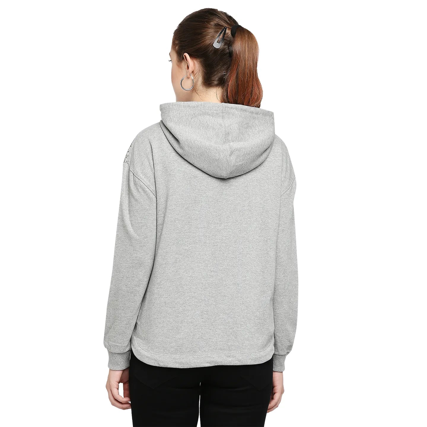 Being Human Clothingwomen Easy Fit Hoody-Grey Melange