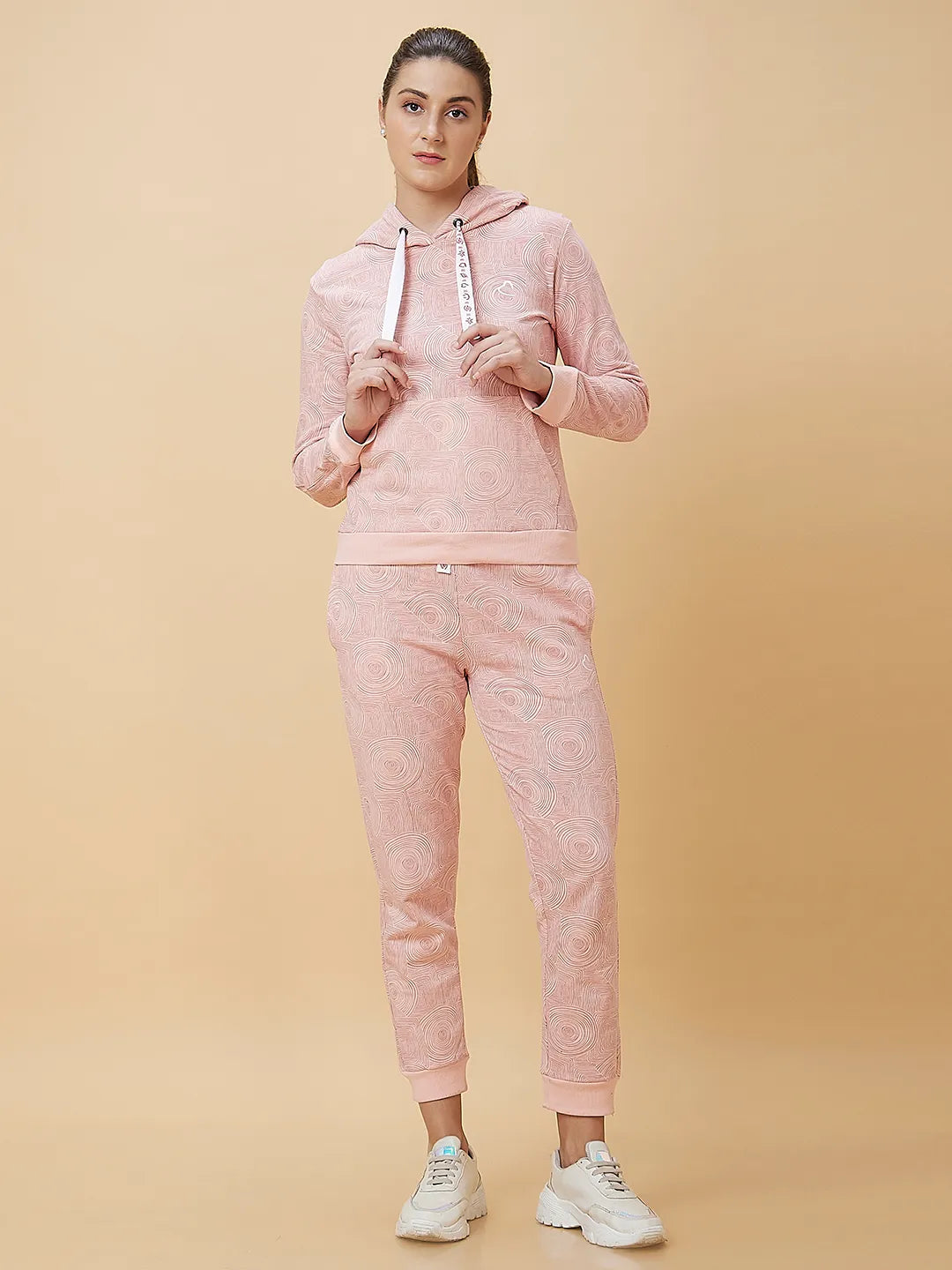 Pink Slim Fit Long Sleeve Women's Hoodie By Being Human Clothing