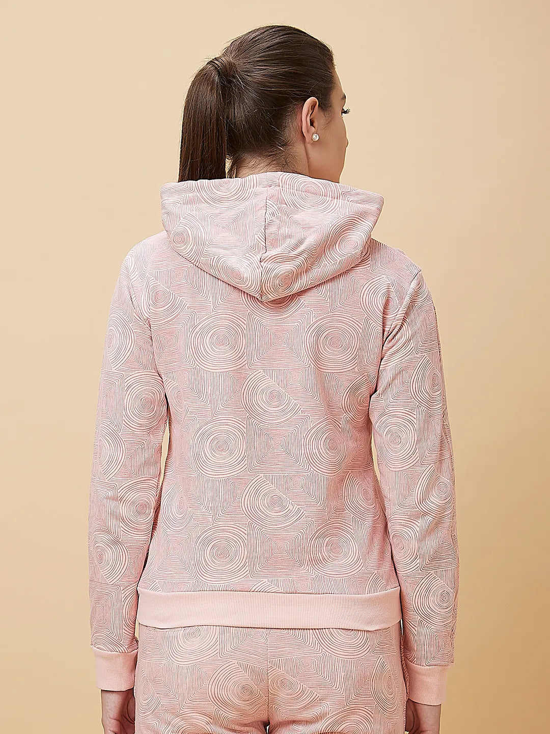 Pink Slim Fit Long Sleeve Women's Hoodie By Being Human Clothing