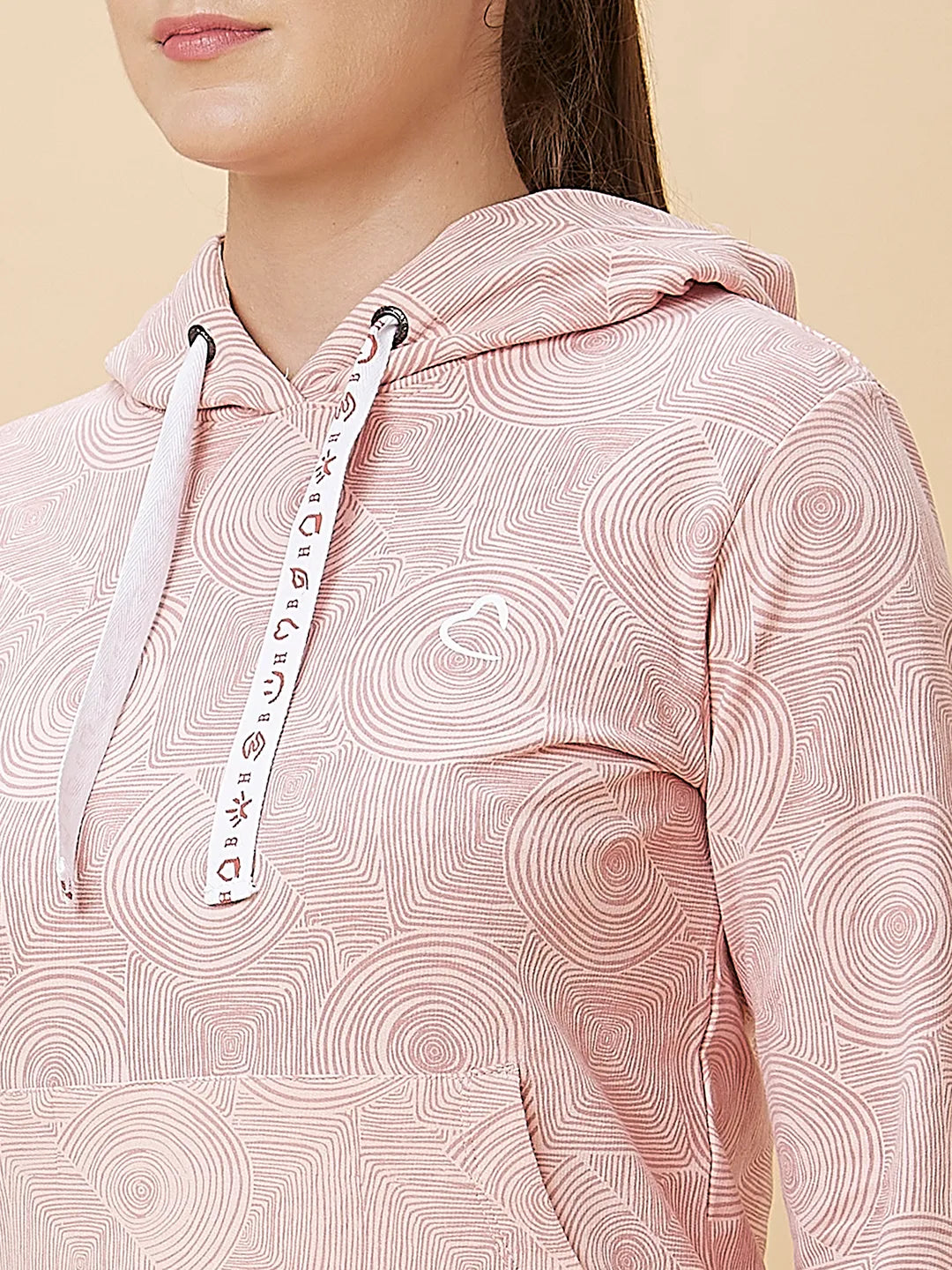 Pink Slim Fit Long Sleeve Women's Hoodie By Being Human Clothing