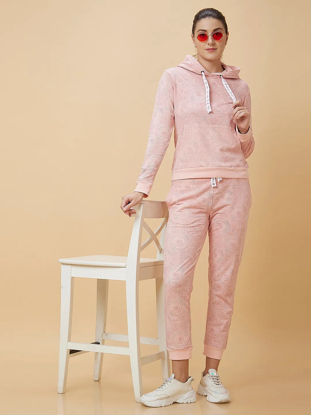 Pink Slim Fit Long Sleeve Women's Hoodie By Being Human Clothing