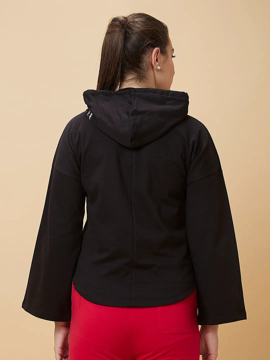 Being Human Clothing Women Easy Fit Hoody Neck Hoody Black