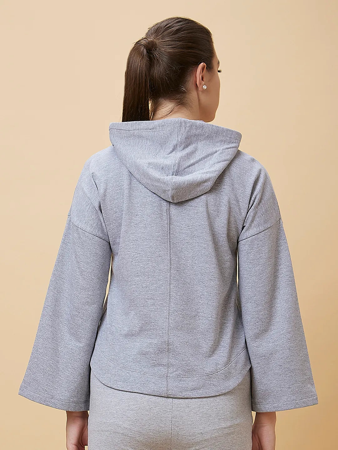 Women Easy Fit Hoody Neck Hoody Grey by Being Human Clothing