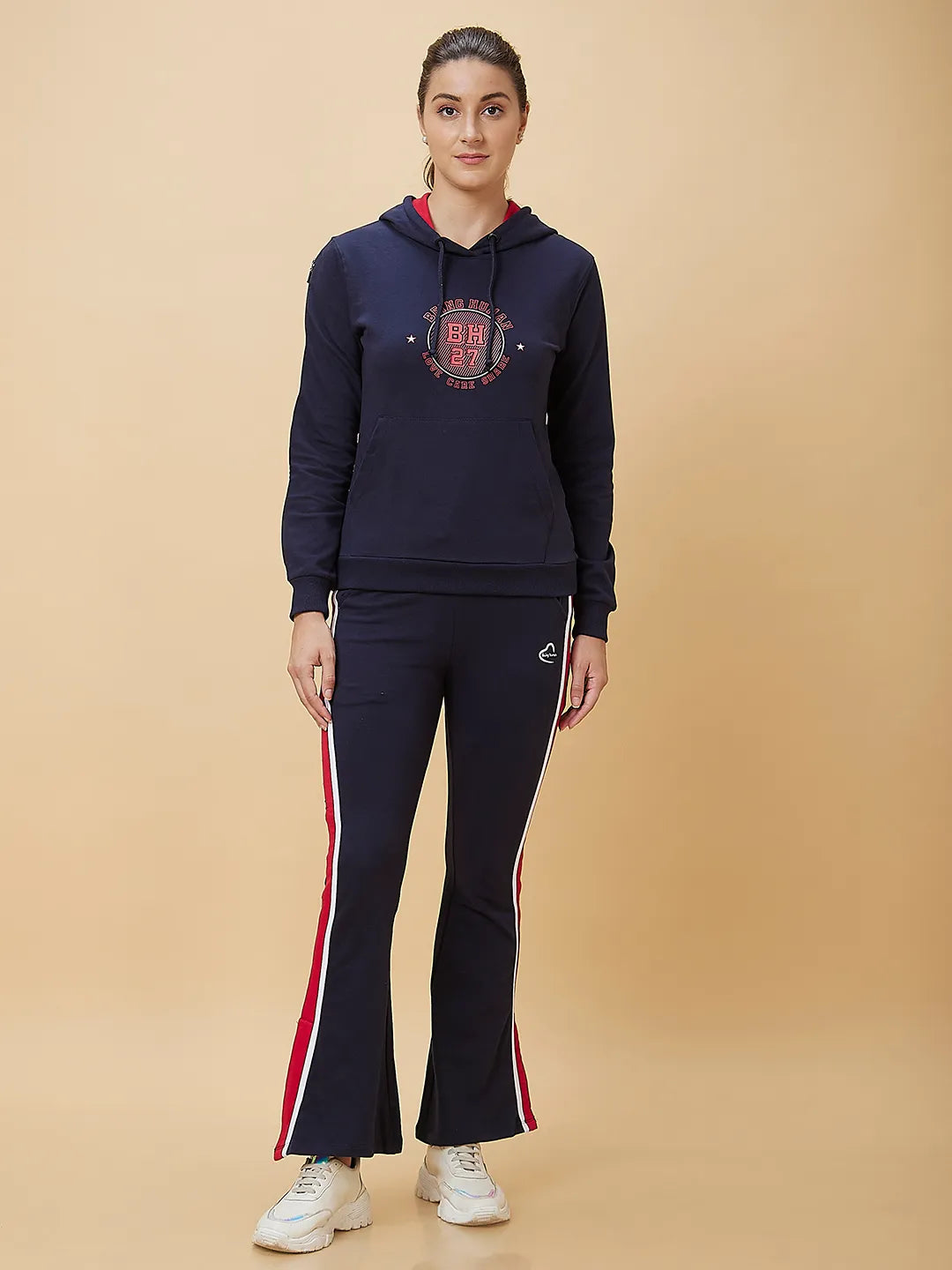 Women Regular Fit Hoody Neck Hoody Navy by Being Human Clothing