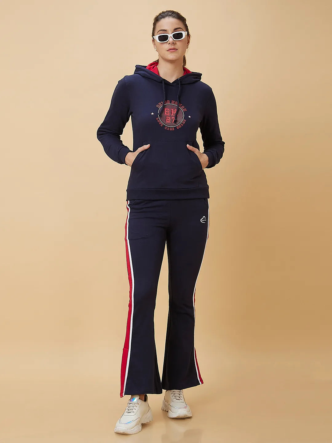 Women Regular Fit Hoody Neck Hoody Navy by Being Human Clothing