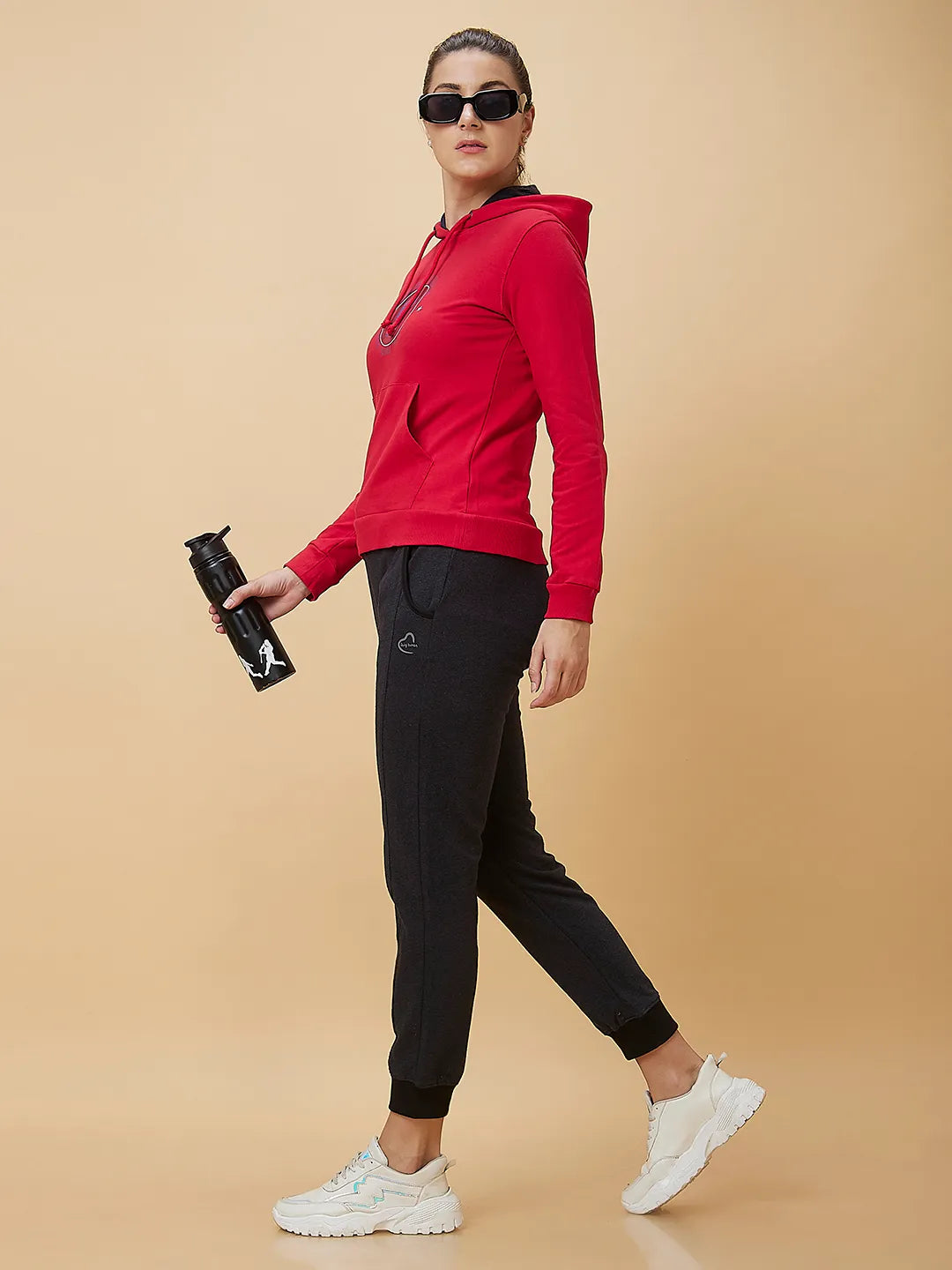 Red Long Sleeve Women's Hoodie By Being Human Clothing