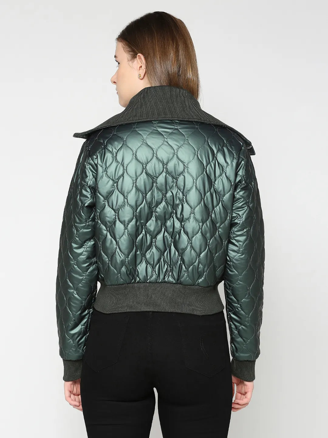 Green Semi Fit Long Sleeve Women's Jacket By Being Human Clothing